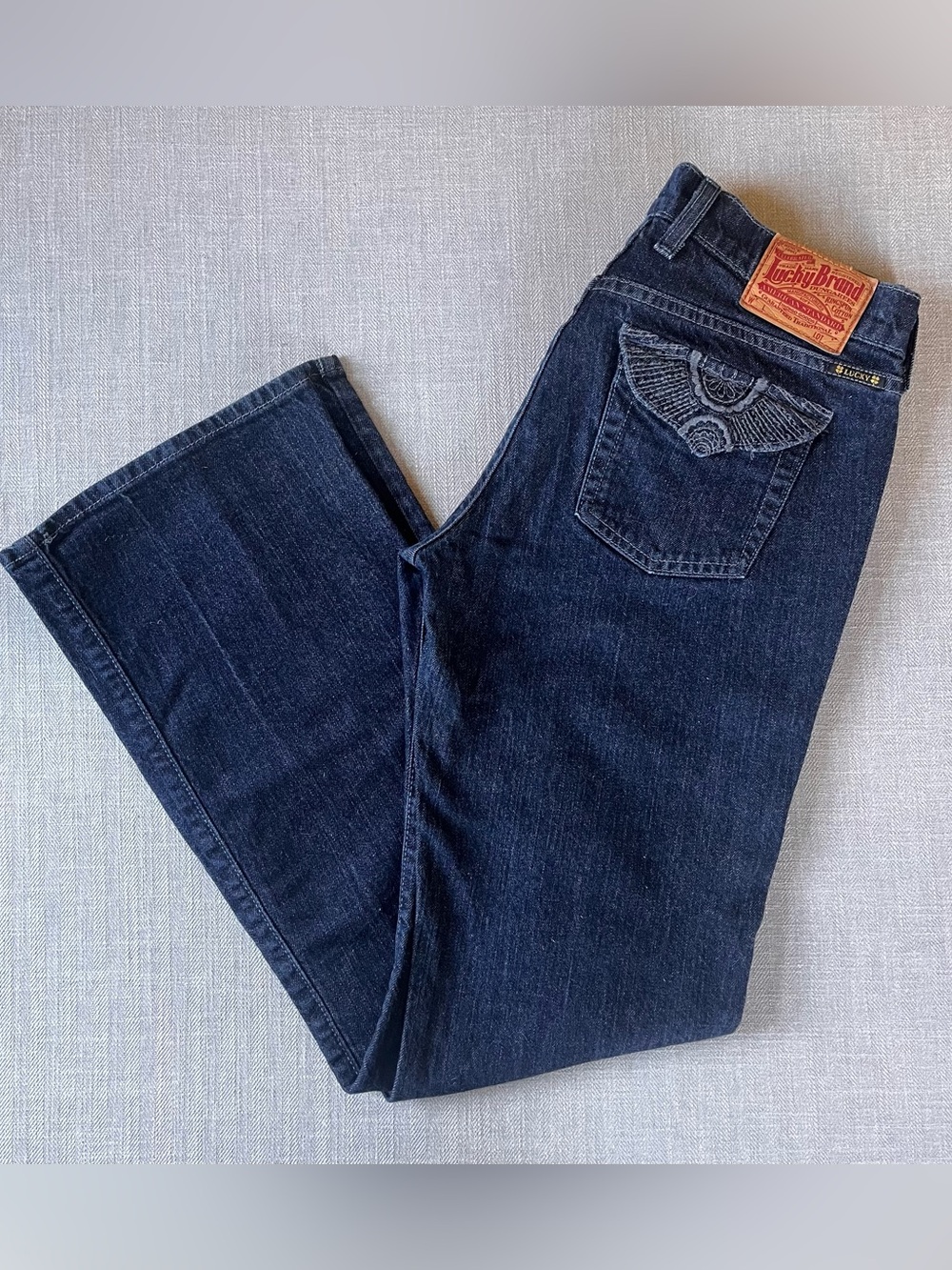 Lucky Brand Dark Indigo Wash Bootcut Low Rise Raja Sweet N Low Jeans - 8/29